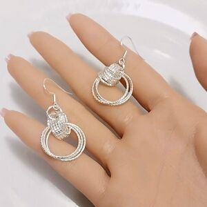 Silver Triple Hoop Earrings